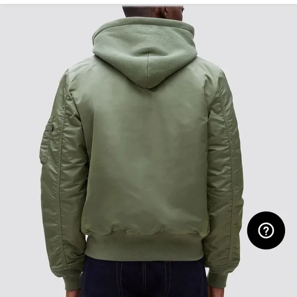NWOT Alpha Industries MA-1 Natus Bomber Jacket with Removable Hood Size Large - Picture 3 of 16